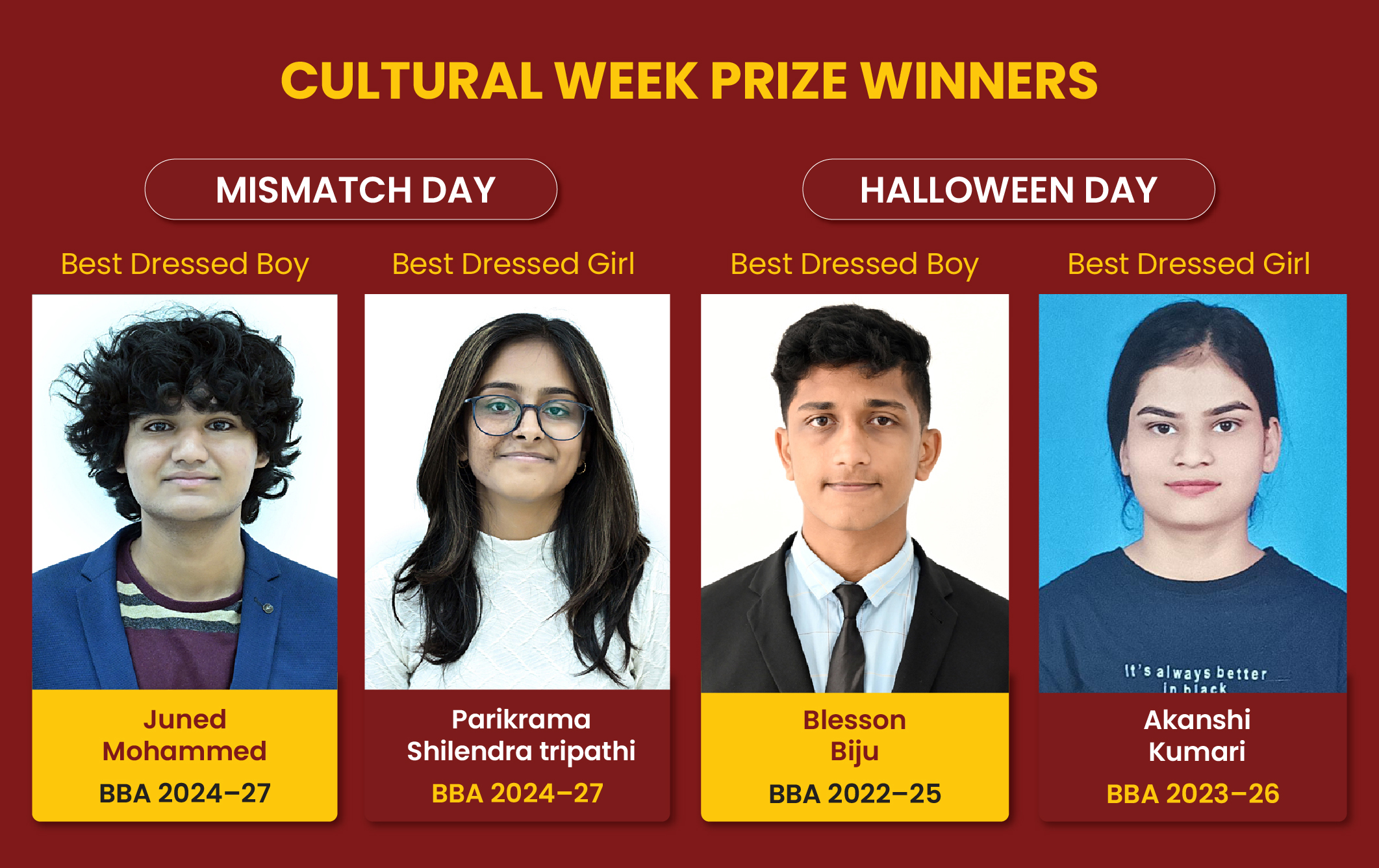 Cultural Week Prize Winners